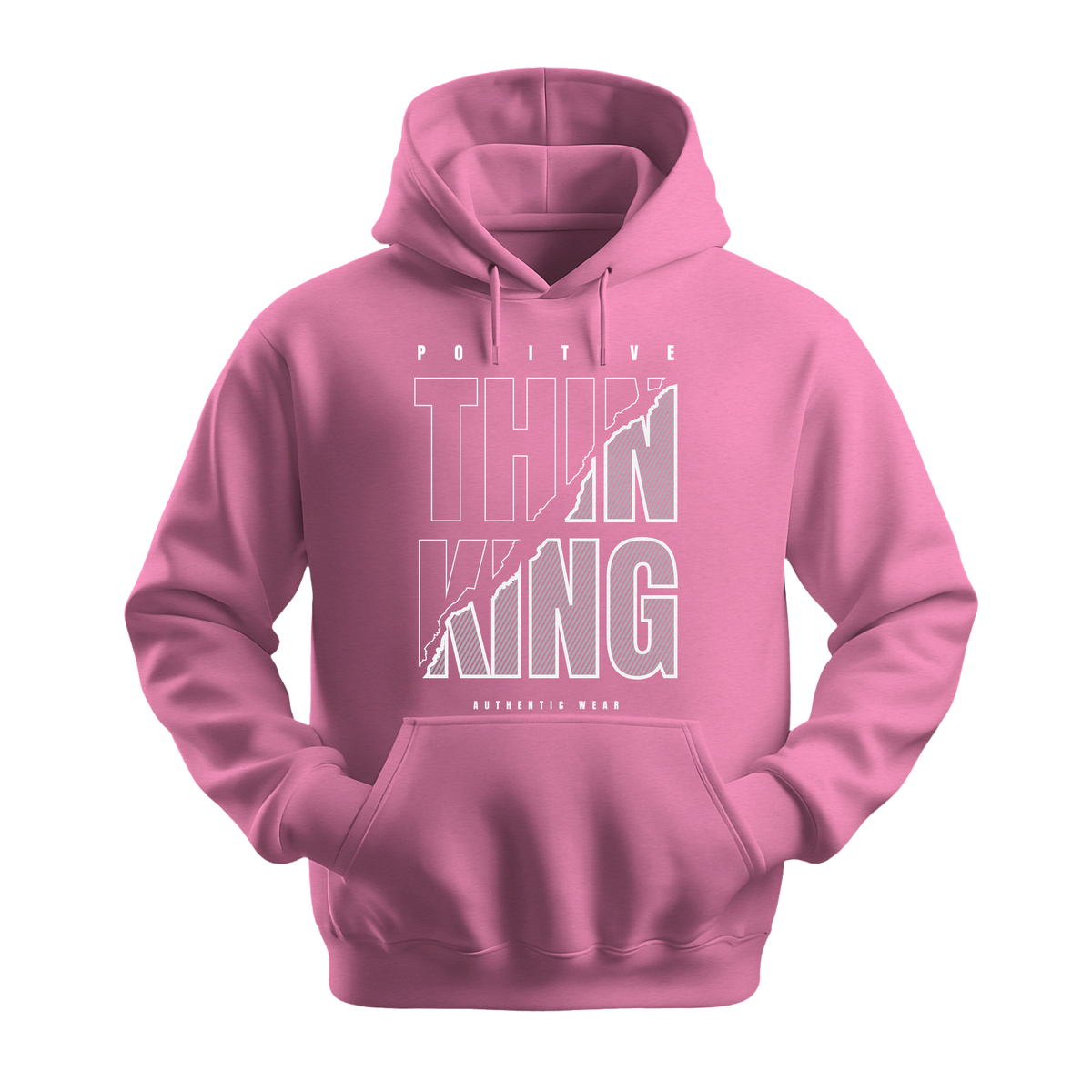 Positive Thinking Authentic Wear - Unisex Hoodie - Positive Apparel - Safety Pink