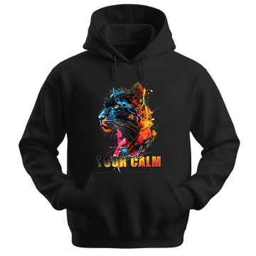 Find Your Calm - Panther Unisex Hoodie - Good Vibes Clothing - Unisex Hoodie | Gildan 18500 - Black. - S