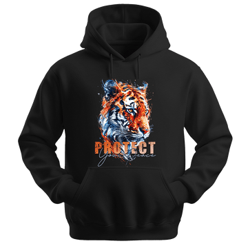 Protect Your Peace - Tiger Unisex Hoodie - Good Vibes Clothing - Unisex Hoodie | Gildan 18500 - Black. - S
