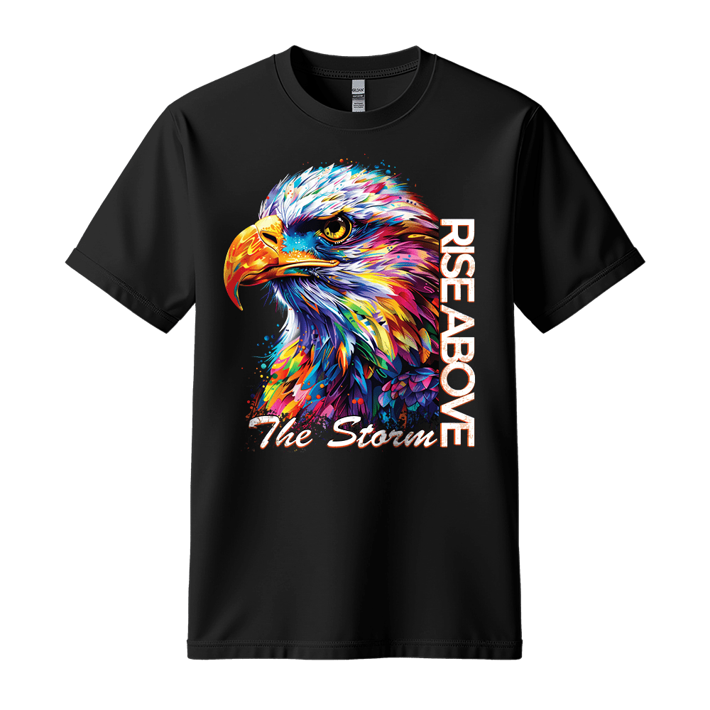 Rise Above The Storm - Eagle Unisex T-Shirt - Inspirational Apparel - Standard (G5000) - Black - S