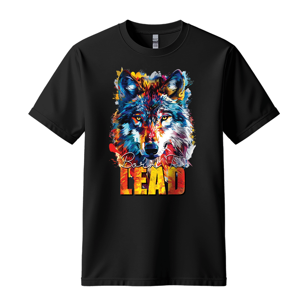 Born To Lead - Wolf Unisex T-Shirt - Motivation Shirt - Standard (G5000) - Black - S