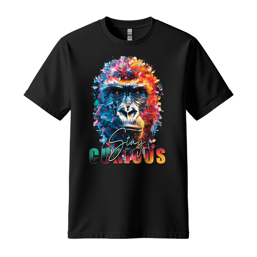 Stay Curious - Gorilla Unisex T-Shirt - Positive Shirt - Standard (G5000) - White - S
