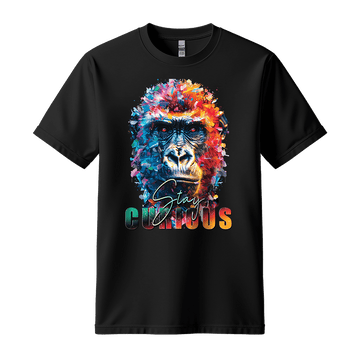 Stay Curious - Gorilla Unisex T-Shirt - Positive Shirt - Standard (G5000) - Black - S