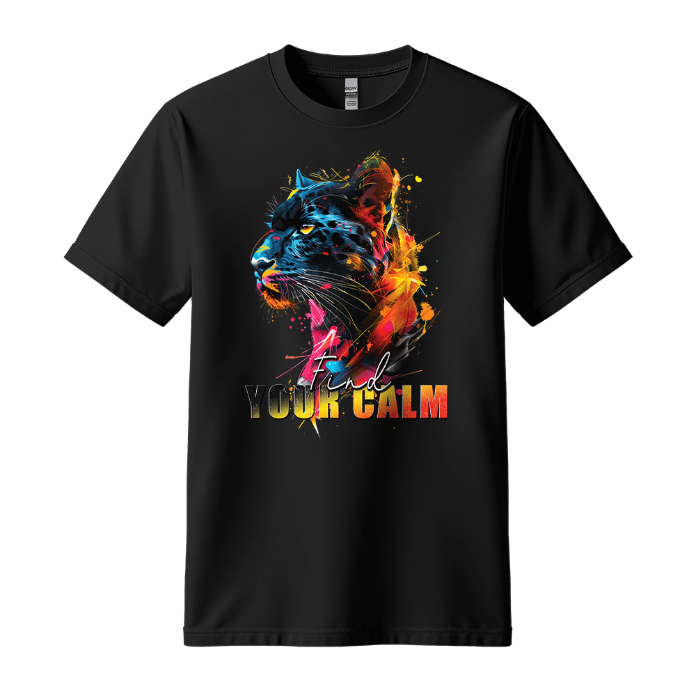 Find Your Calm - Panther Unisex T-Shirt - Good Vibes Clothing - Standard (G5000) - Black - S