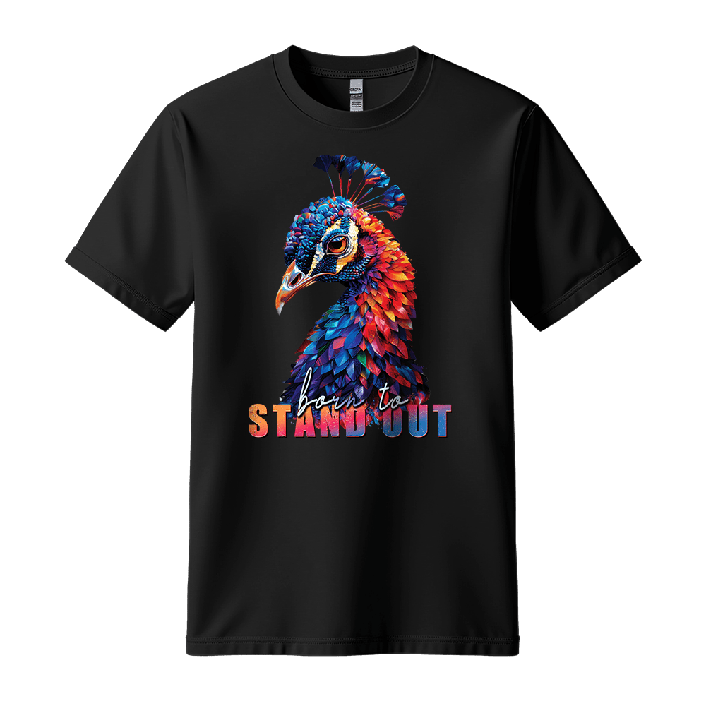 Born To Stand Out - Peacock Unisex T-Shirt - Statement Shirt - Standard (G5000) - White - S