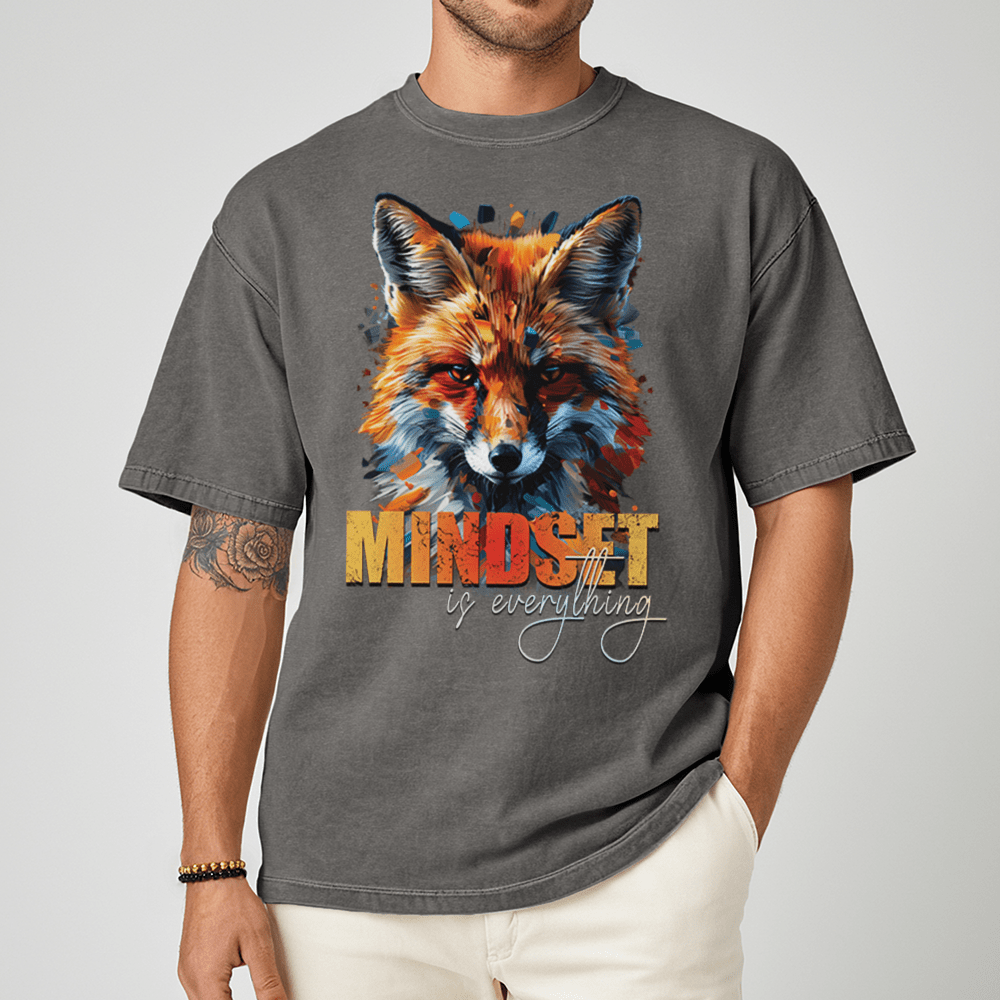 Mindset Is Everything - Fox Unisex T-Shirt - Statement Shirt - Premium (C1717) - Blossom - S