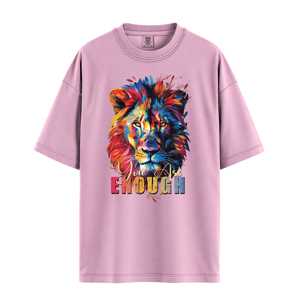 You Are Enough - Lion Unisex T-Shirt Premium Comfort Colors - Blossom