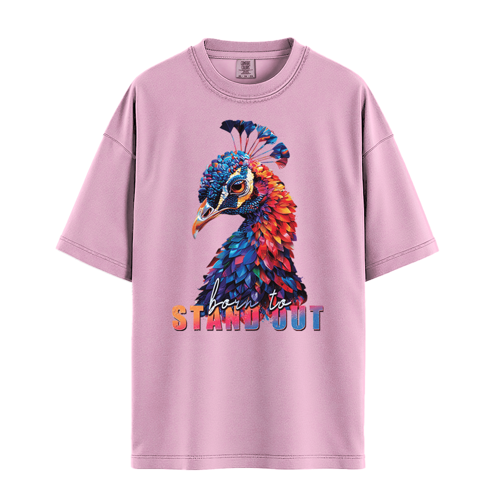 Born To Stand Out - Peacock Unisex T-Shirt Premium Comfort Colors - Blossom