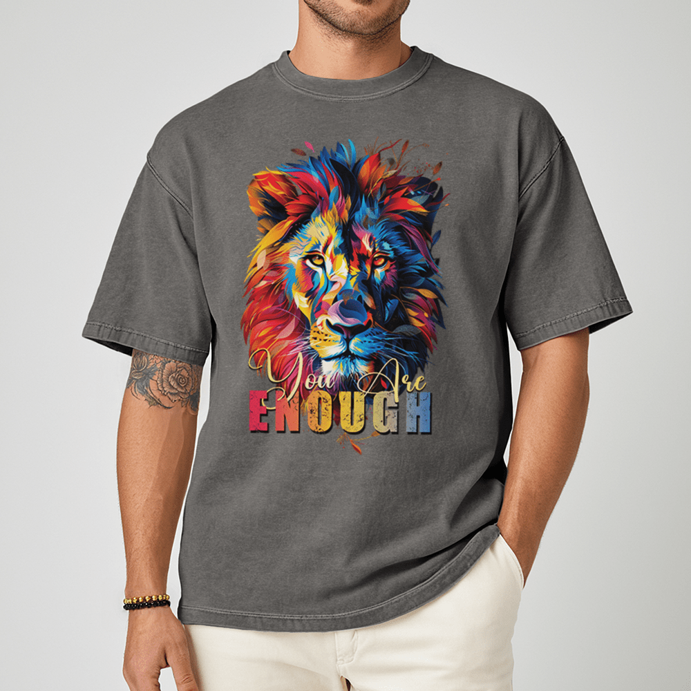 You Are Enough - Lion Unisex T-Shirt - Motivation Shirt - Premium (C1717) - Blossom - S