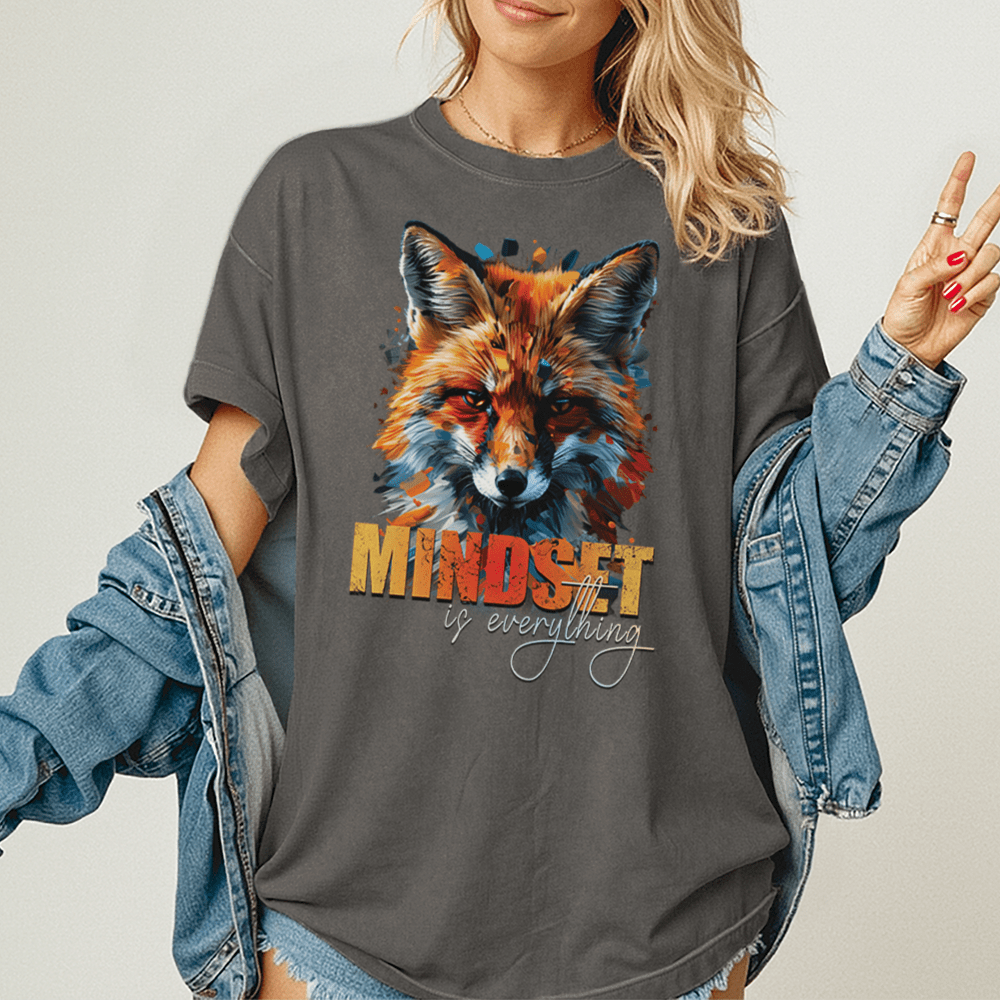 Mindset Is Everything - Fox Unisex T-Shirt - Statement Shirt - Premium (C1717) - Blossom - S