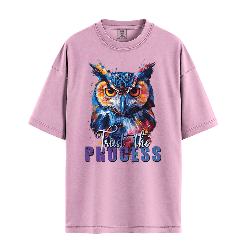 Trust The Process - Owl Unisex T-Shirt Premium Comfort Colors - Blossom