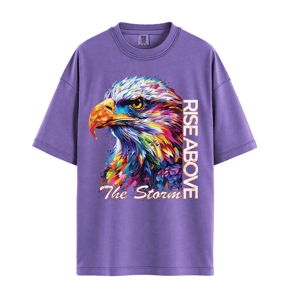 Rise Above The Storm - Eagle Unisex T-Shirt - Inspirational Apparel - Premium (C1717) - Blossom - S