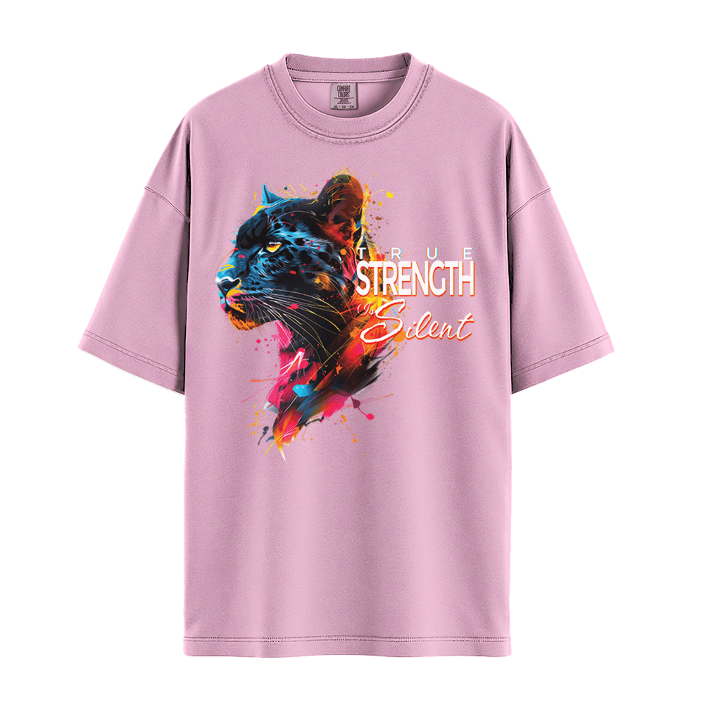 True Strength Is Silent - Panther Unisex T-Shirt Premium Comfort Colors - Blossom