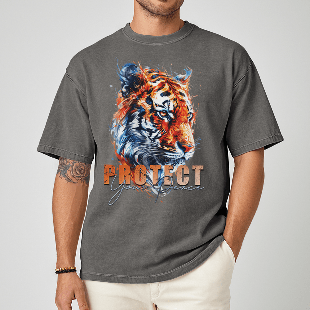 Protect Your Peace - Tiger Unisex T-Shirt - Good Vibes Clothing - Premium (C1717) - Blossom - S