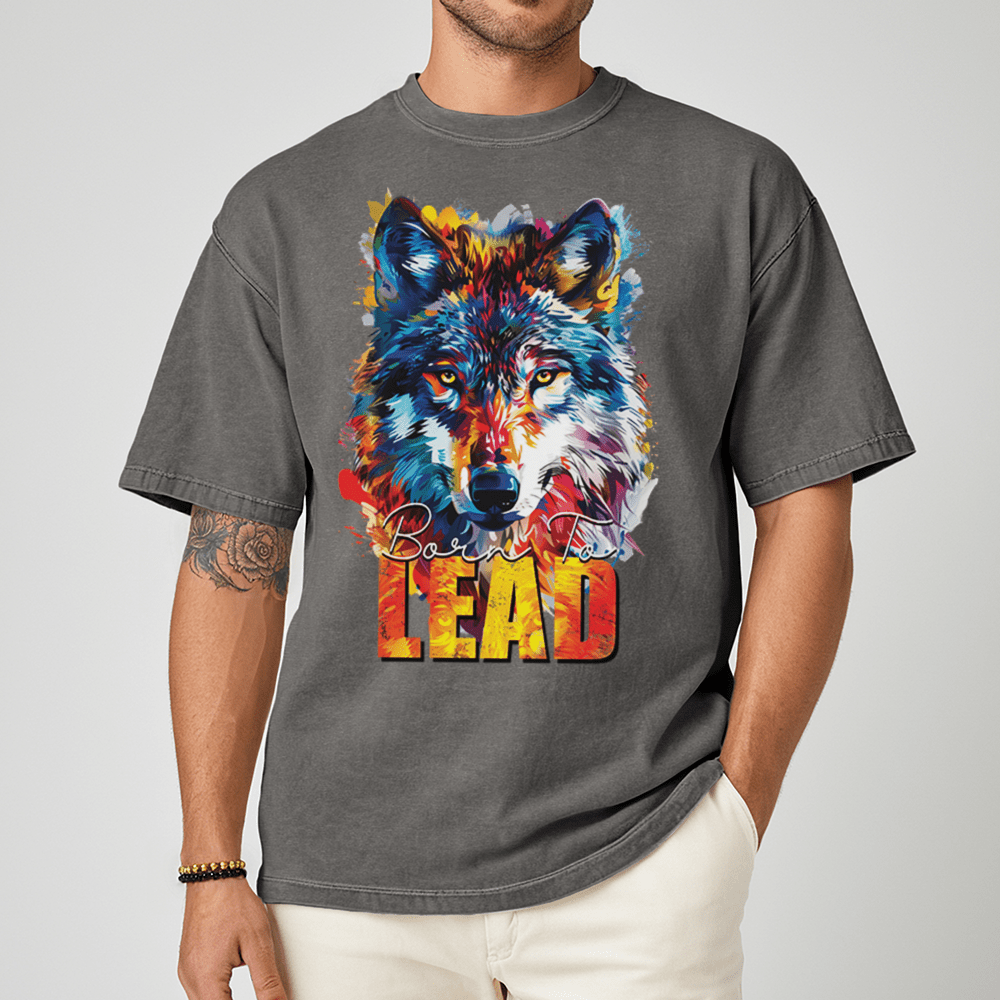 Born To Lead - Wolf Unisex T-Shirt - Motivation Shirt - Premium (C1717) - Blossom - S