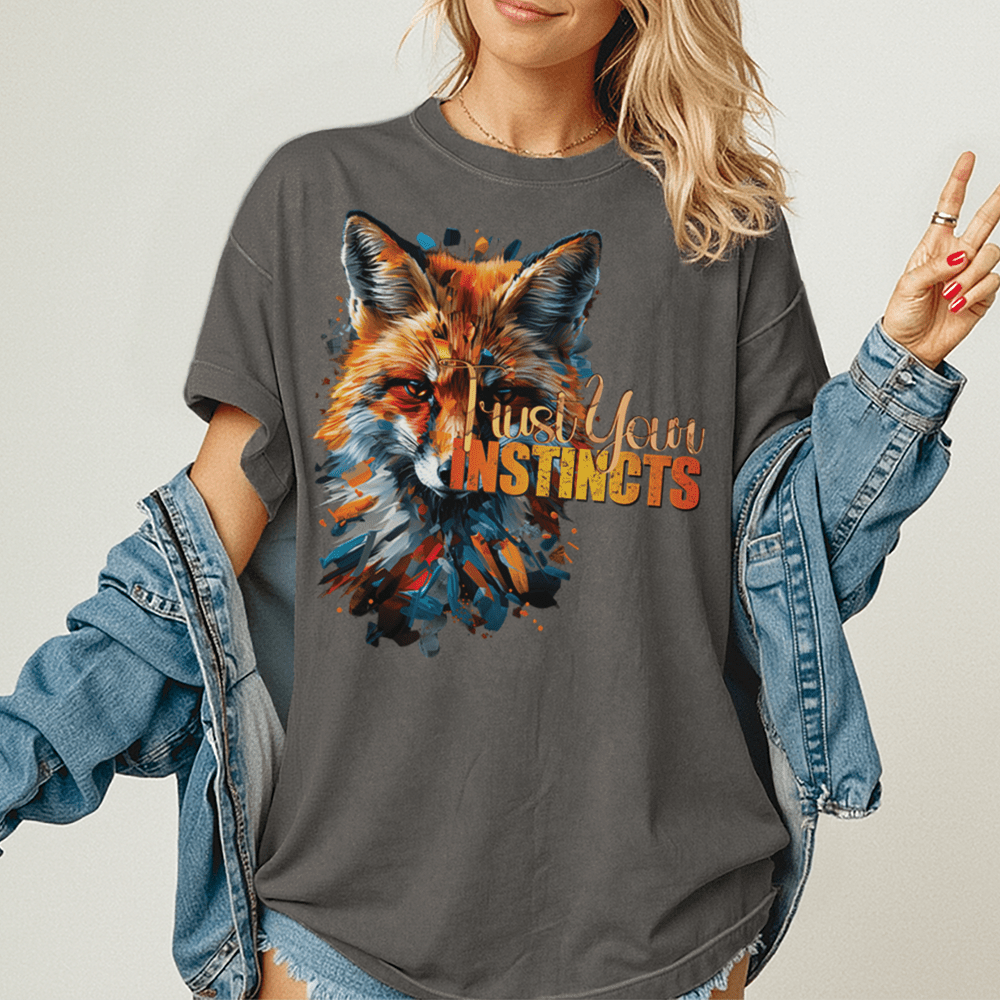 Trust Your Instincts - Fox Unisex T-Shirt - Motivation Shirt - Premium (C1717) - Blossom - S