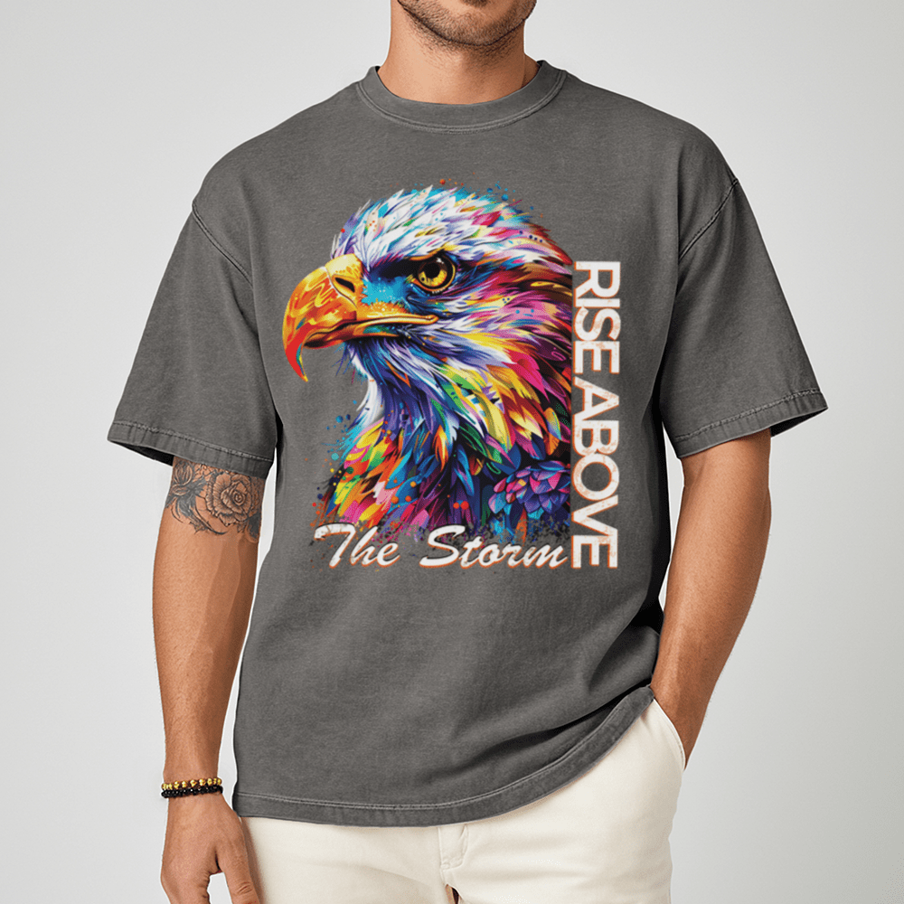 Rise Above The Storm - Eagle Unisex T-Shirt - Inspirational Apparel - Premium (C1717) - Blossom - S