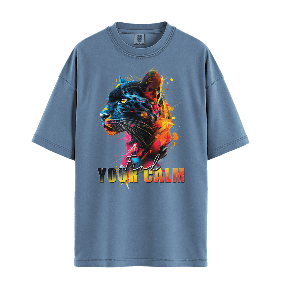 Find Your Calm - Panther Unisex T-Shirt Premium Comfort Colors - Blue Jean