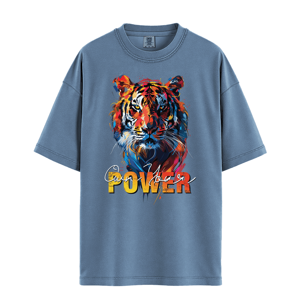 Own Your Power - Tiger Unisex T-Shirt Premium Comfort Colors - Blue Jean