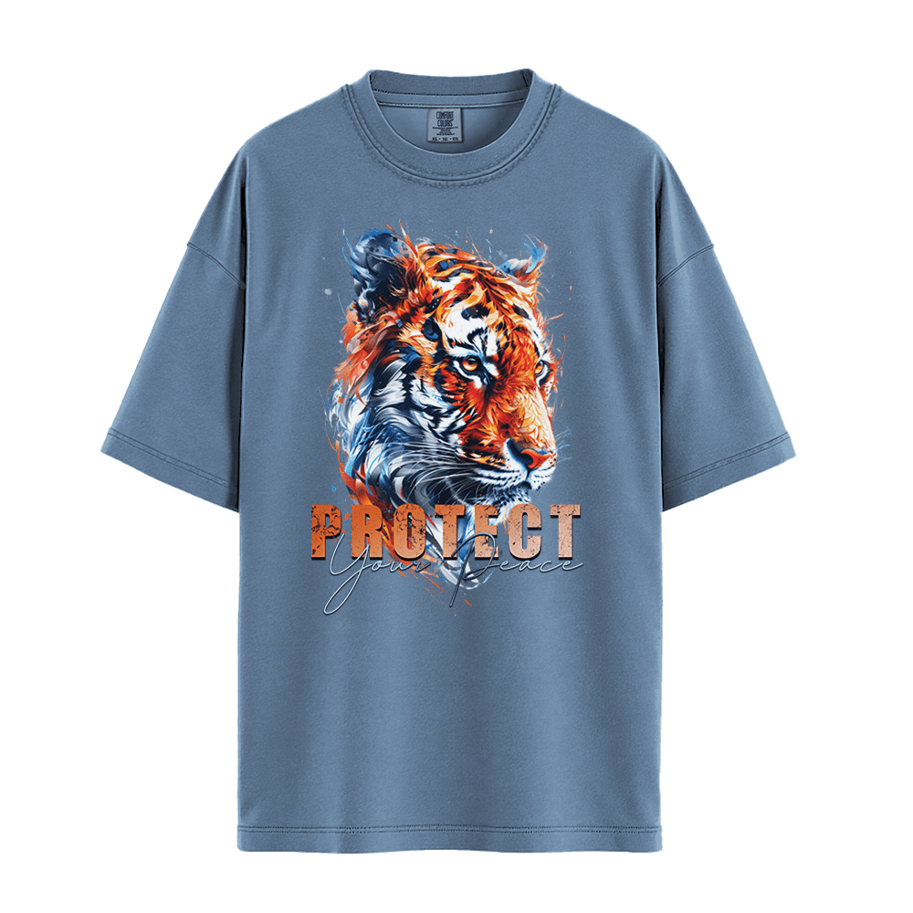 Protect Your Peace - Tiger Premium Comfort Colors - Blue Jean