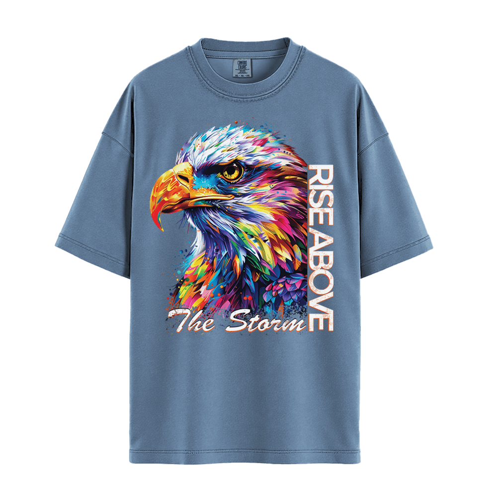 Rise Above The Storm - Eagle Premium Comfort Colors - Blue Jean