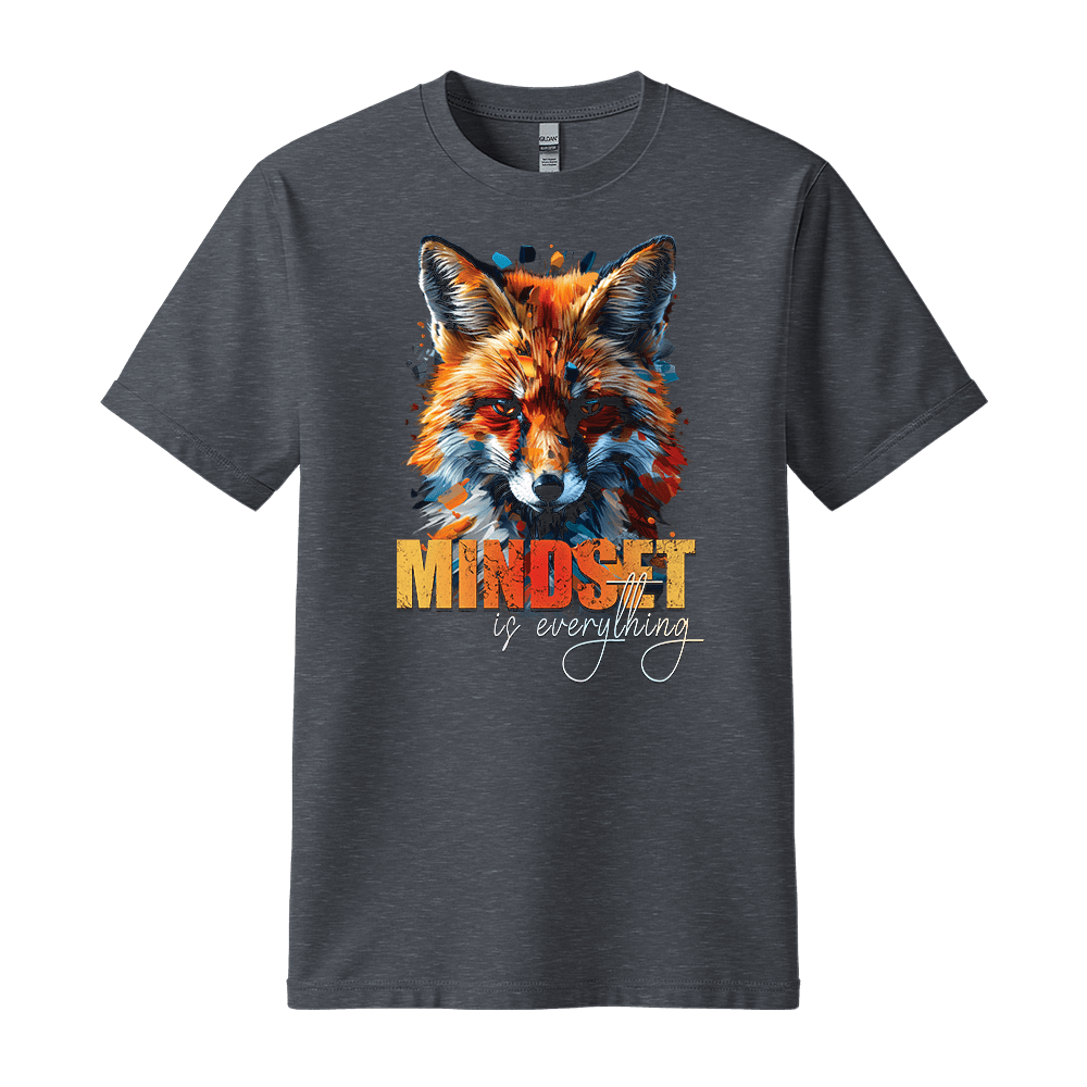 Mindset Is Everything - Fox Unisex T-Shirt - Statement Shirt - Standard (G5000) - Dark Heather - S