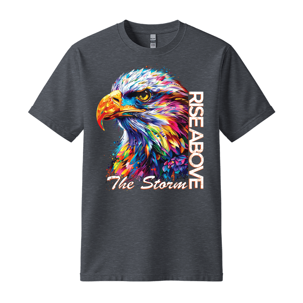 Rise Above The Storm - Eagle Unisex T-Shirt - Inspirational Apparel - Standard (G5000) - Dark Heather - S
