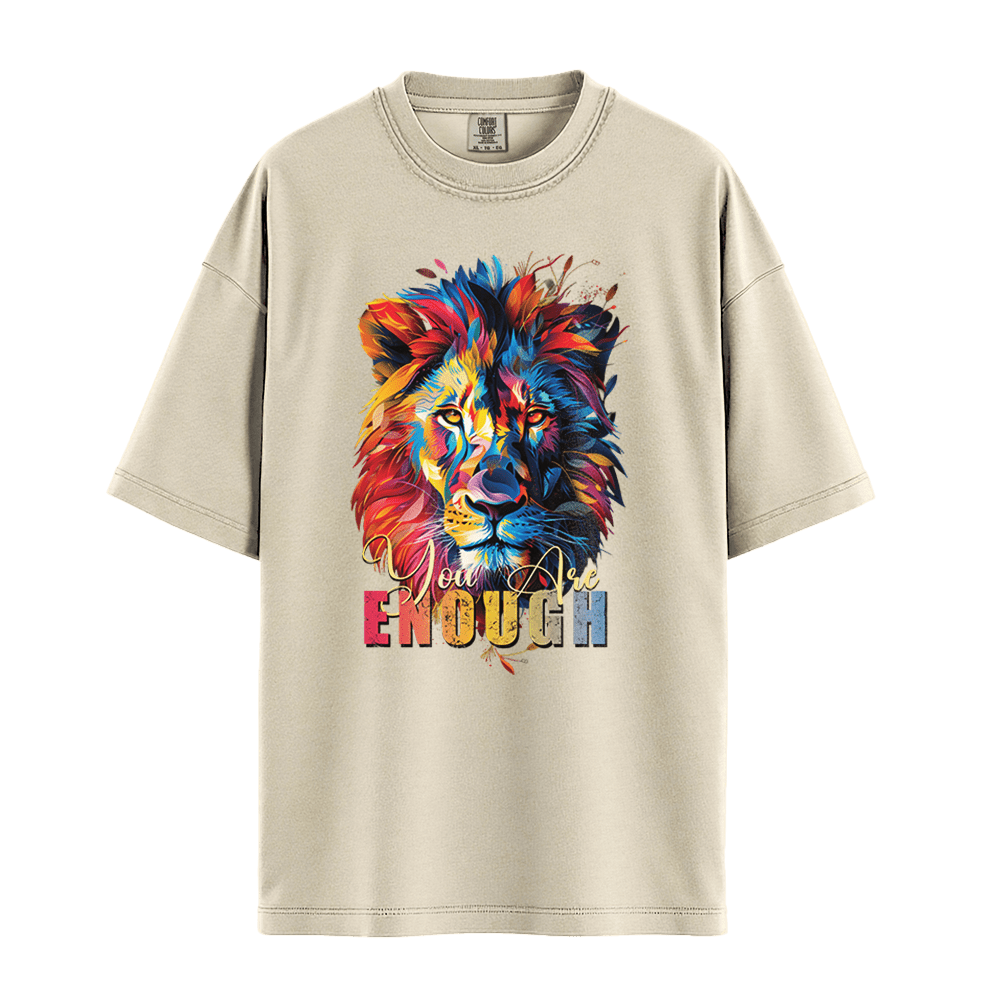 You Are Enough - Lion Unisex T-Shirt Premium Comfort Colors - Ivory