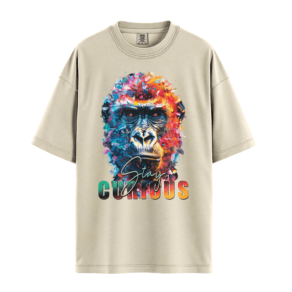 Stay Curious - Gorilla Unisex T-Shirt Premium Comfort Colors - Pepper