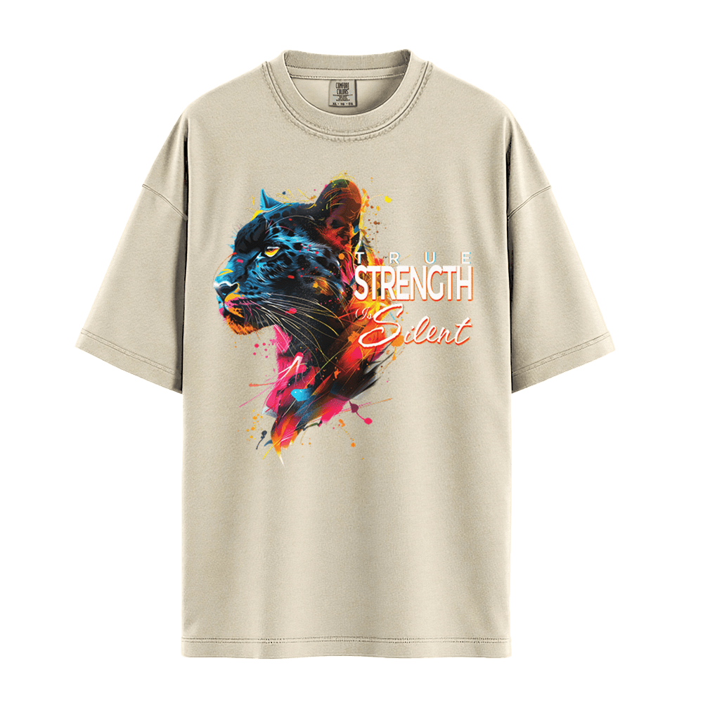 True Strength Is Silent - Panther Unisex T-Shirt Premium Comfort Colors - Pepper