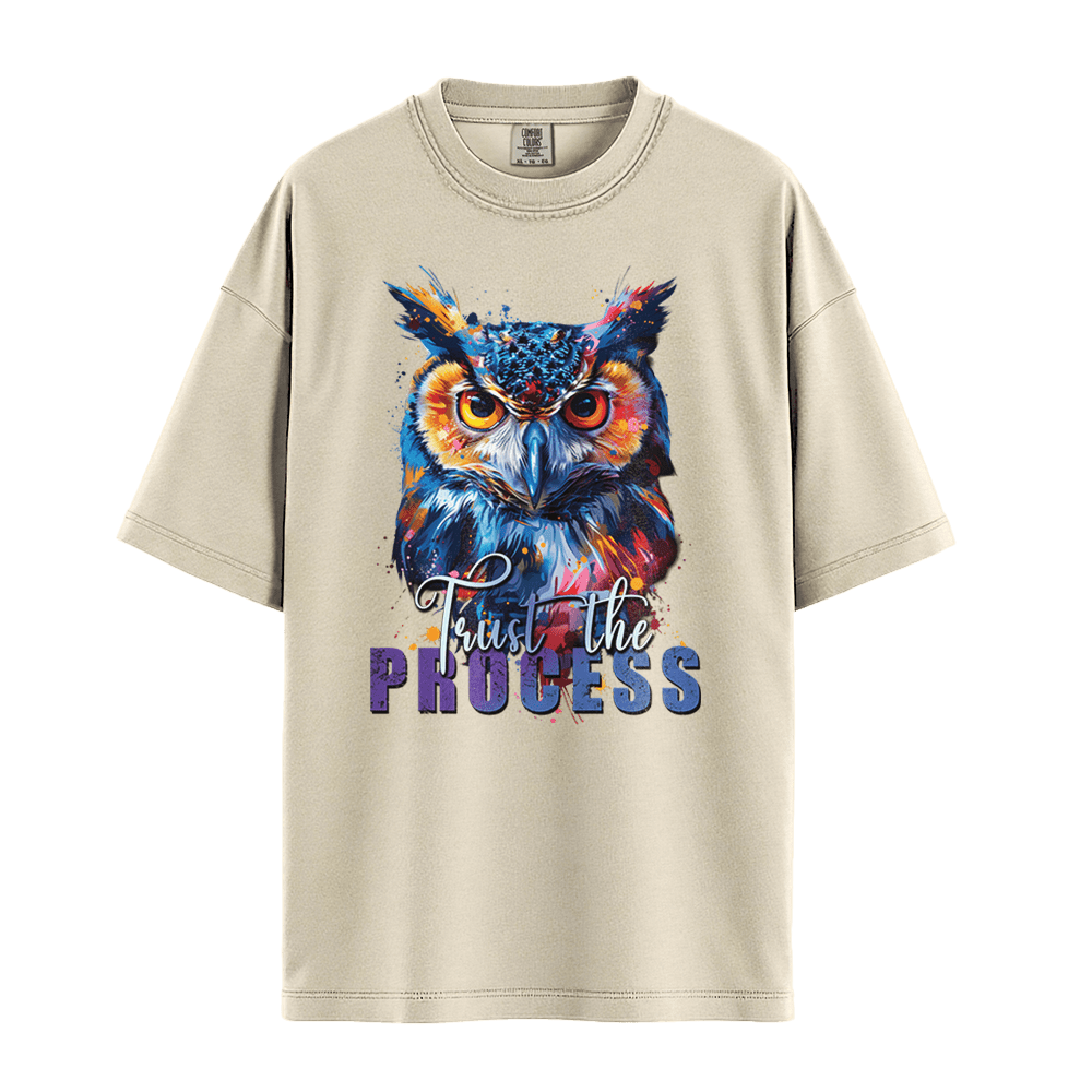 Trust The Process - Owl Unisex T-Shirt Premium Comfort Colors - Pepper