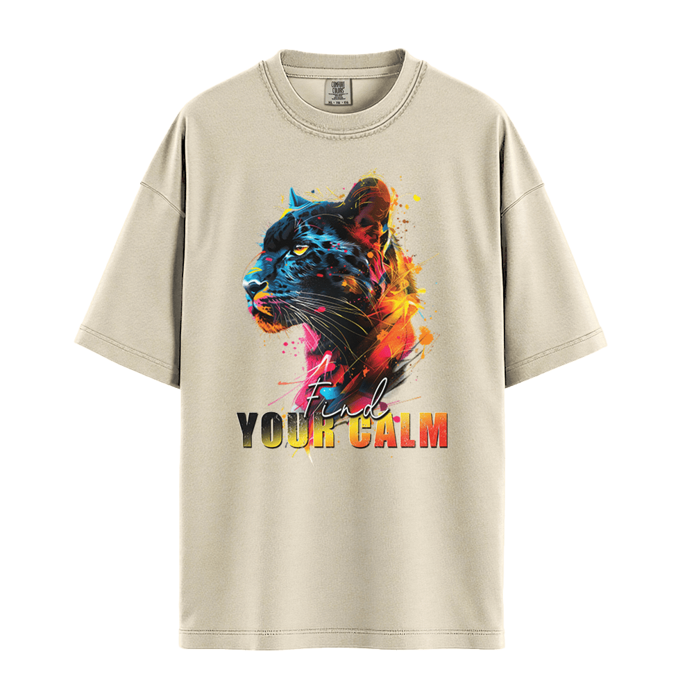 Find Your Calm - Panther Unisex T-Shirt Premium Comfort Colors - Ivory