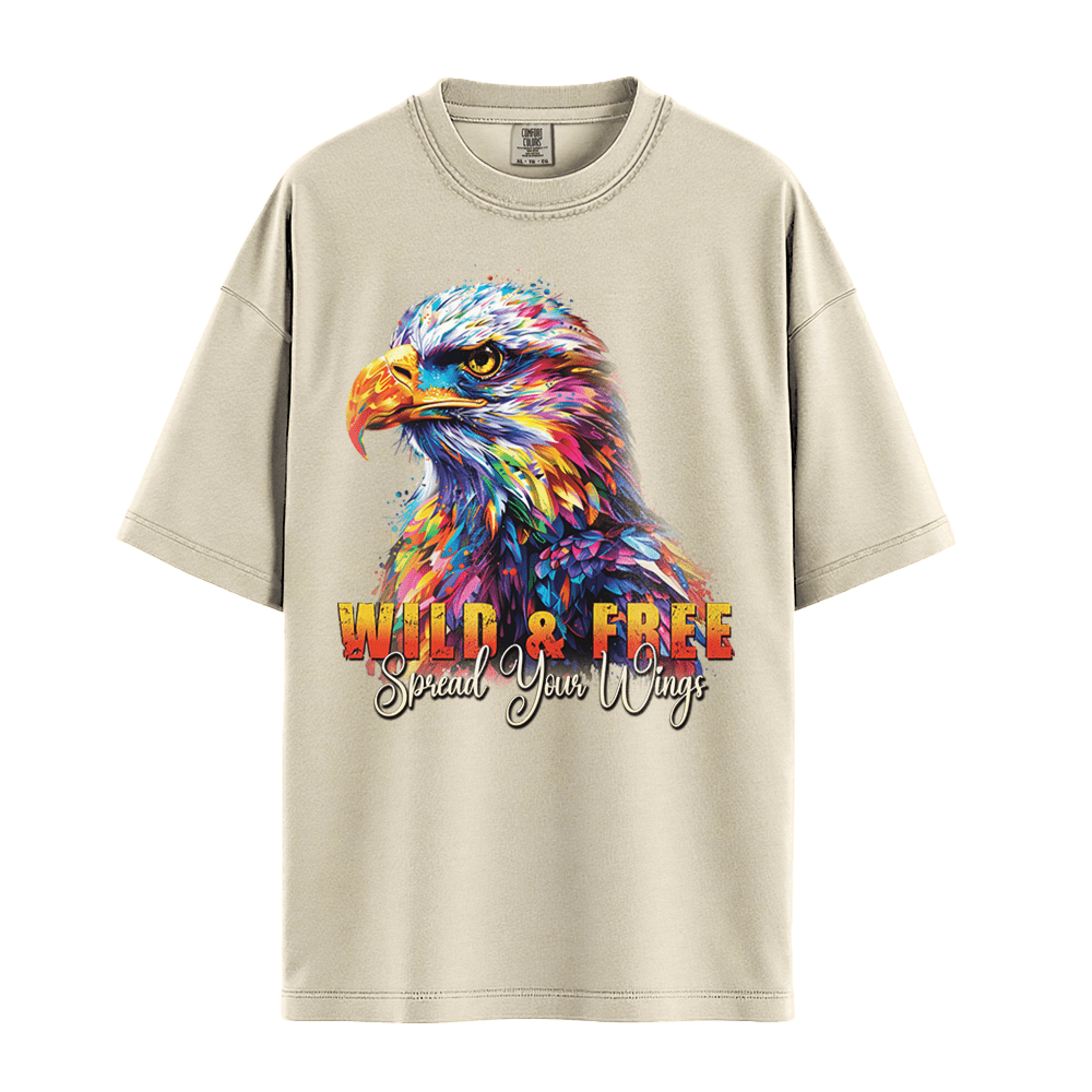 Wild & Free Spread Your Wings - Eagle Unisex T-Shirt Premium Comfort Colors - Ivory