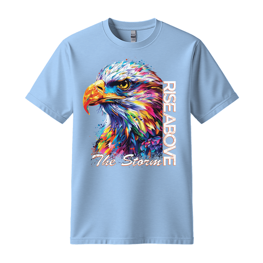 Rise Above The Storm - Eagle Unisex T-Shirt - Inspirational Apparel - Standard (G5000) - Light Blue - S