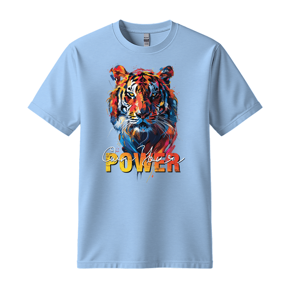 Own Your Power - Tiger Unisex T-Shirt - Statement Shirt - Standard (G5000) - Light Blue - S