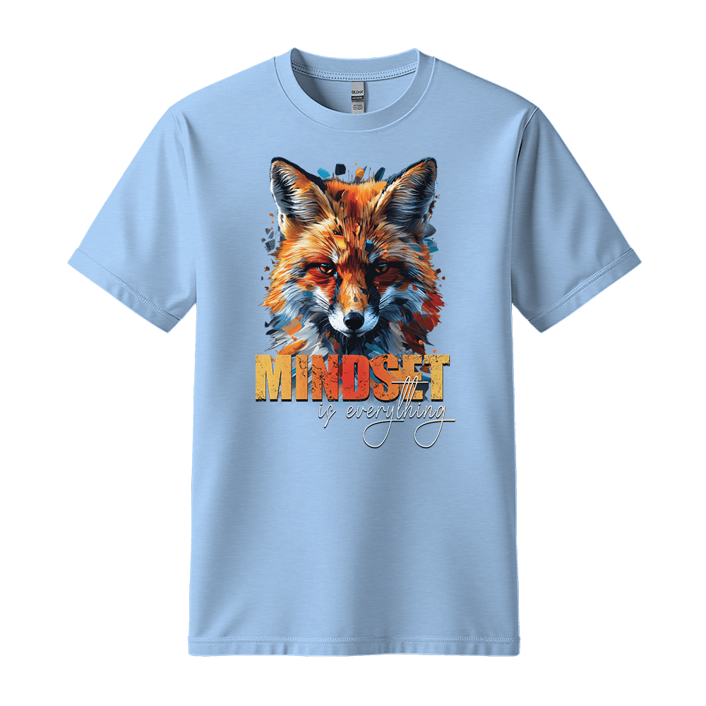 Mindset Is Everything - Fox Unisex T-Shirt - Statement Shirt - Standard (G5000) - Light Blue - S