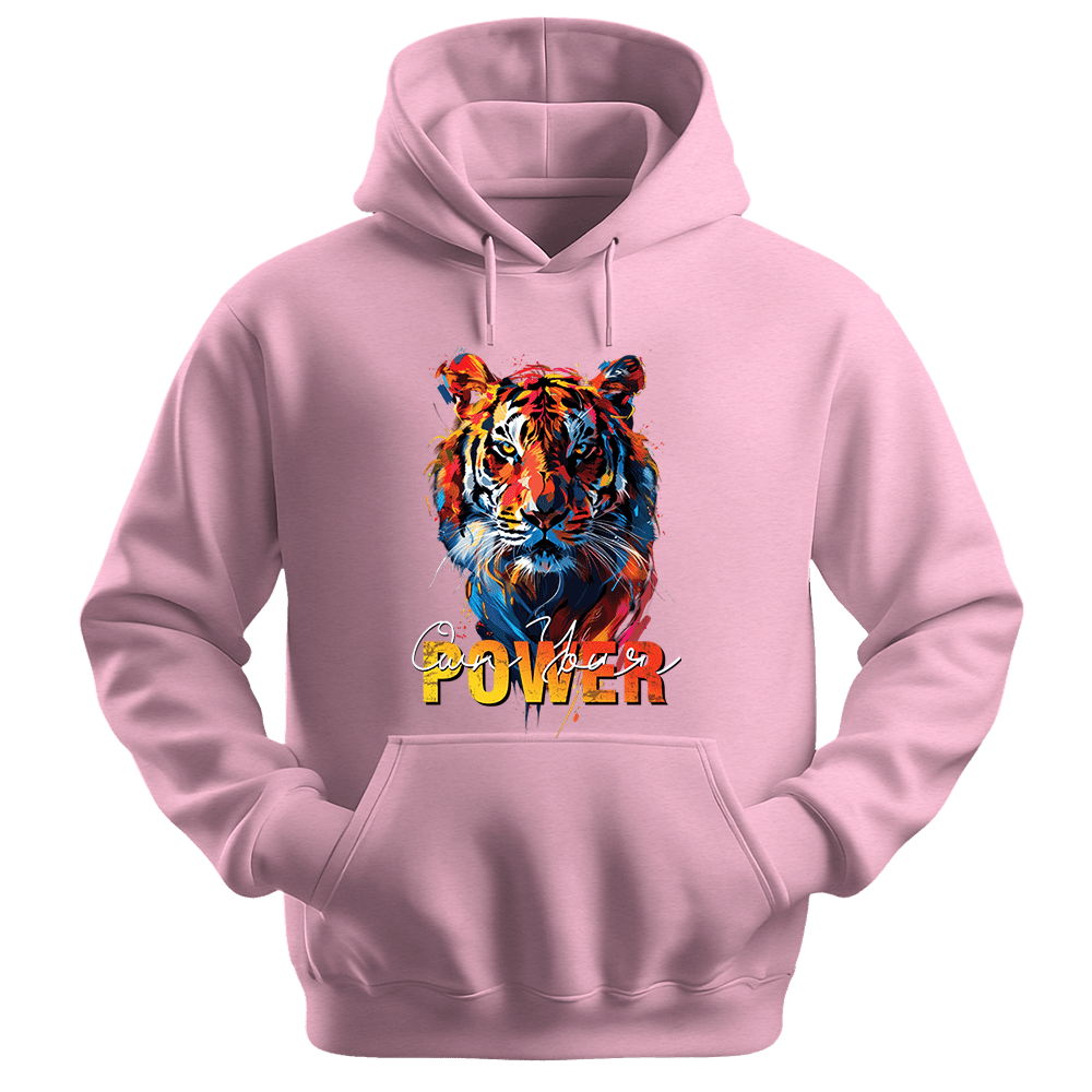 Own Your Power - Tiger Unisex Hoodie - Statement Hoodie - Unisex Hoodie | Gildan 18500 - Light Pink. - S