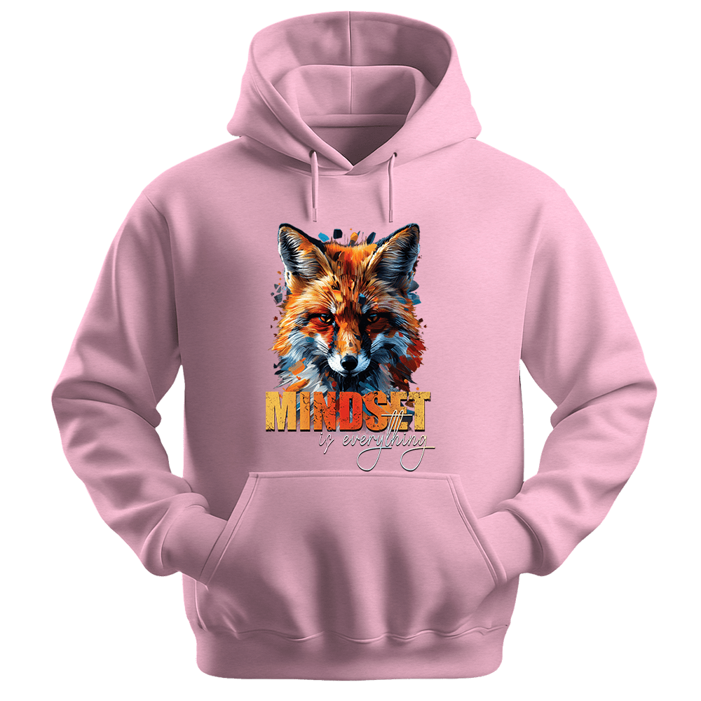 Mindset Is Everything - Fox Unisex Hoodie - Statement Hoodie - Unisex Hoodie | Gildan 18500 - Light Pink. - S