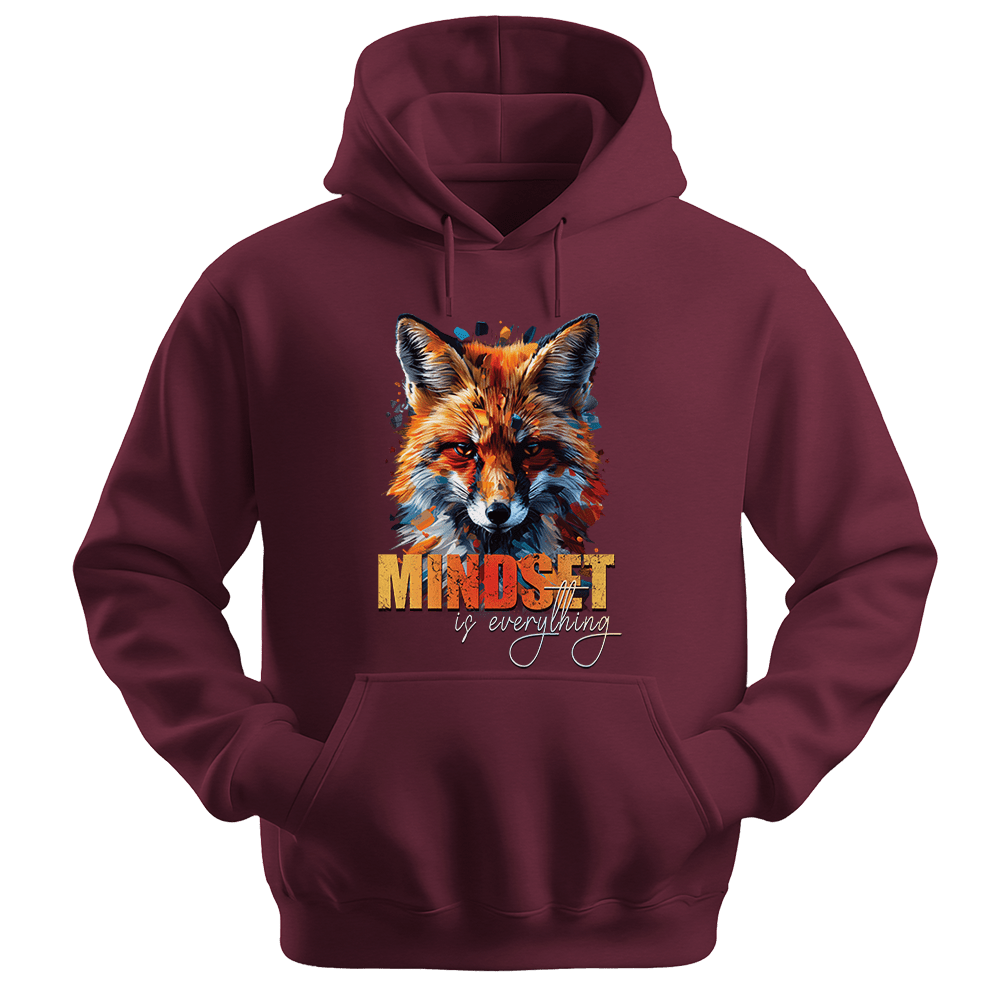 Mindset Is Everything - Fox Unisex Hoodie - Statement Hoodie - Unisex Hoodie | Gildan 18500 - Maroon. - S