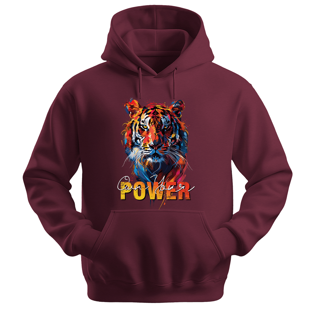 Own Your Power - Tiger Unisex Hoodie - Statement Hoodie - Unisex Hoodie | Gildan 18500 - Maroon. - S