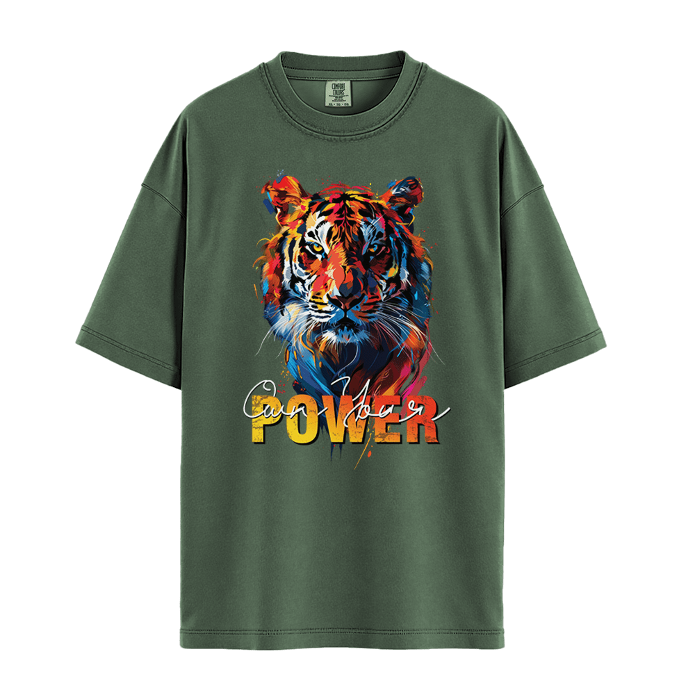 Own Your Power - Tiger Unisex T-Shirt Premium Comfort Colors - Moss