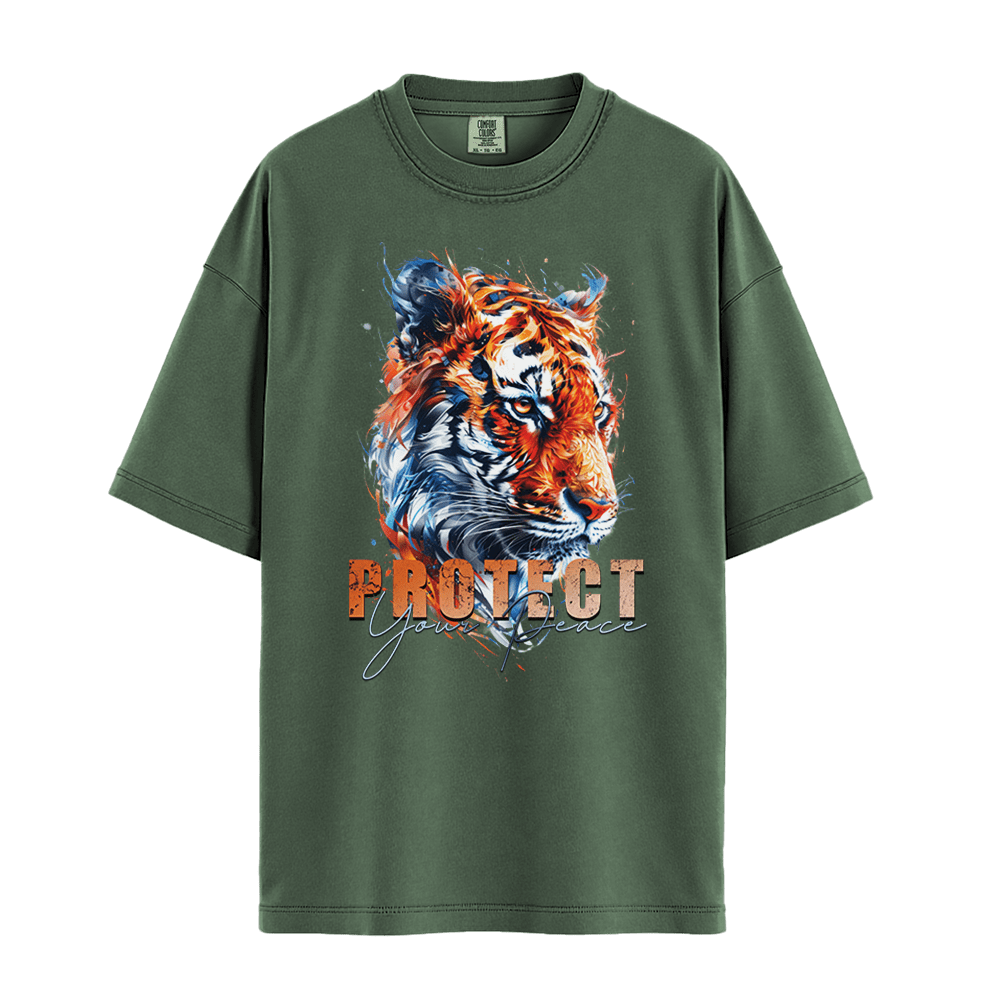 Protect Your Peace - Tiger Premium Comfort Colors - Moss