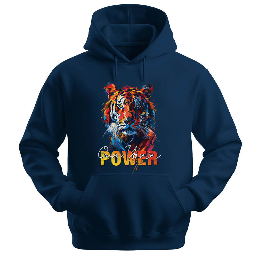 Own Your Power - Tiger Unisex Hoodie - Statement Hoodie - Unisex Hoodie | Gildan 18500 - Navy. - S