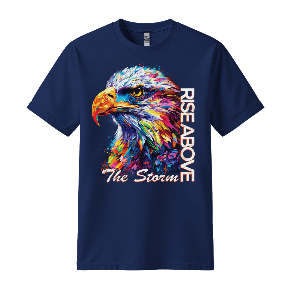 Rise Above The Storm - Eagle Unisex T-Shirt - Inspirational Apparel - Standard (G5000) - Navy - S