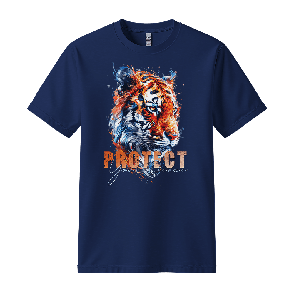 Protect Your Peace - Tiger Unisex T-Shirt - Good Vibes Clothing - Standard (G5000) - Navy - S