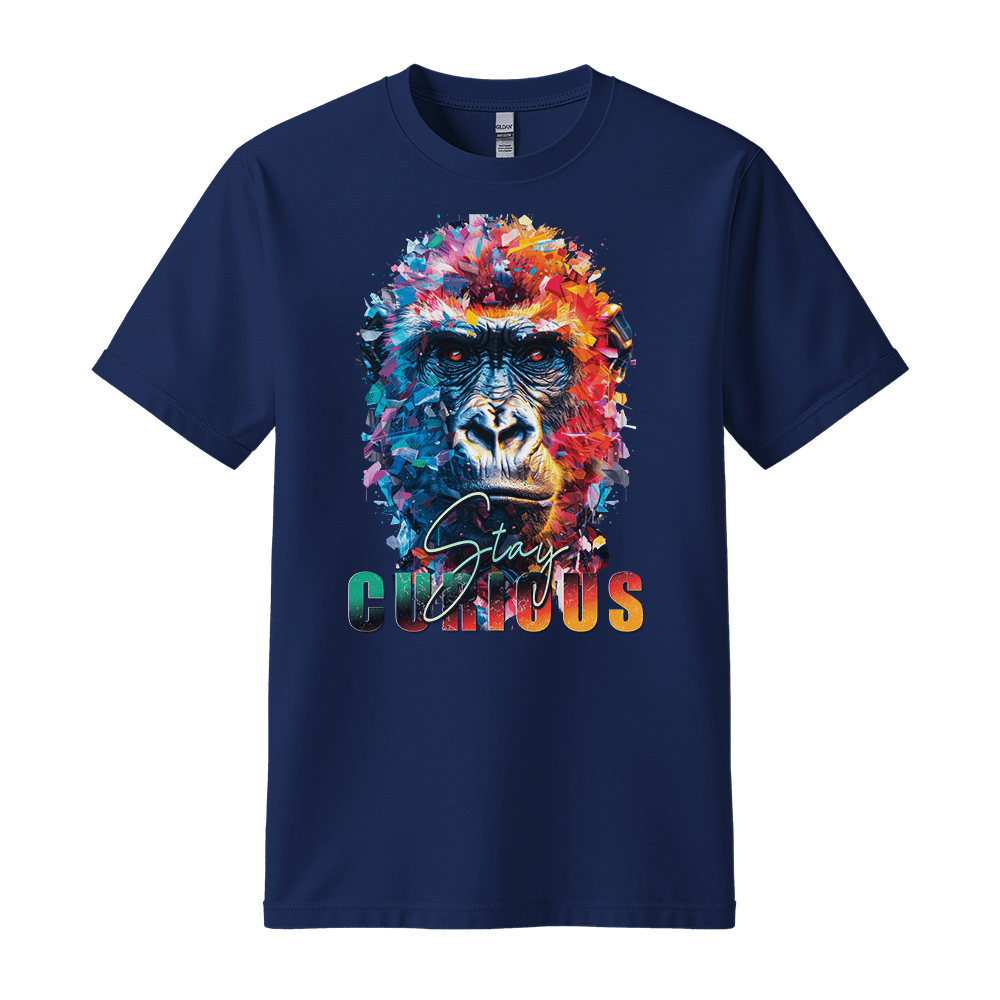 Stay Curious - Gorilla Unisex T-Shirt - Positive Shirt - Standard (G5000) - Navy - S