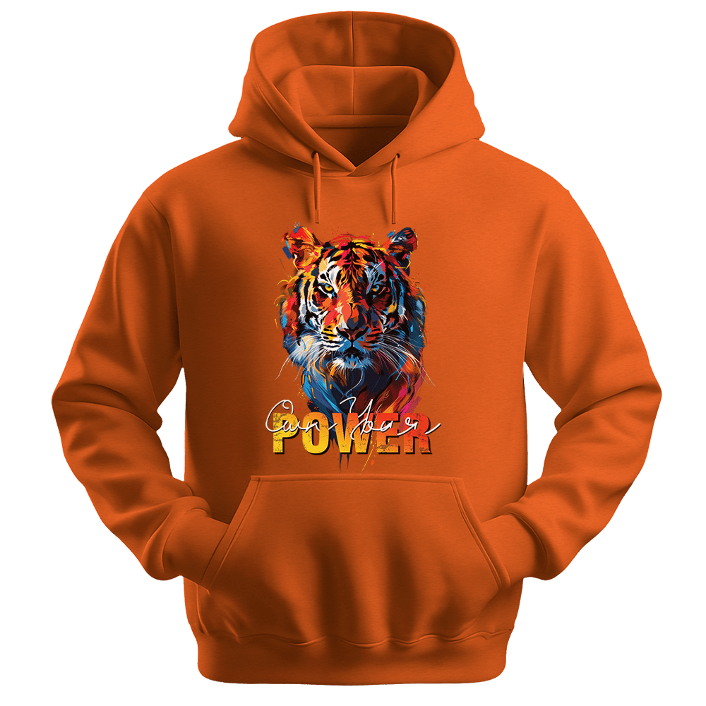 Own Your Power - Tiger Unisex Hoodie - Statement Hoodie - Unisex Hoodie | Gildan 18500 - Orange. - S