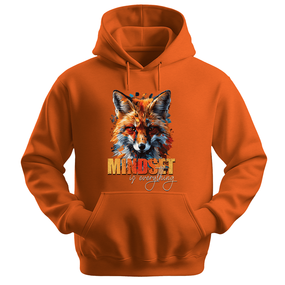 Mindset Is Everything - Fox Unisex Hoodie - Statement Hoodie - Unisex Hoodie | Gildan 18500 - Orange. - S