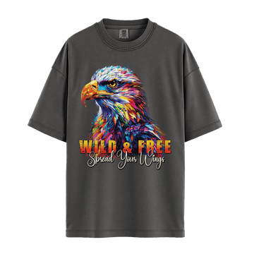 Wild & Free Spread Your Wings - Eagle Unisex T-Shirt Premium Comfort Colors - Pepper