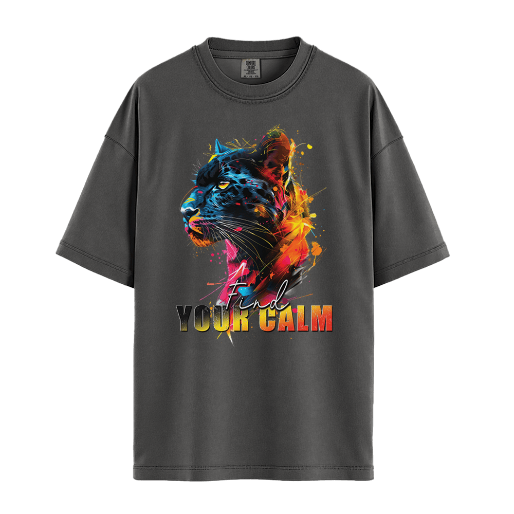 Find Your Calm - Panther Unisex T-Shirt Premium Comfort Colors - Pepper